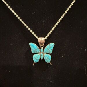 Silver Butterfly Pendant Necklace